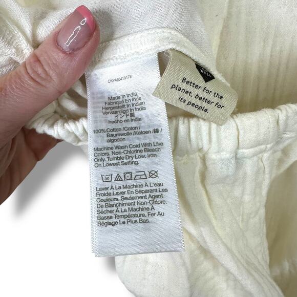 Madewell NWT Lightestspun Tie-Back White Cotton Gauze Cover-Up Jumpsuit Small - Picture 10 of 10